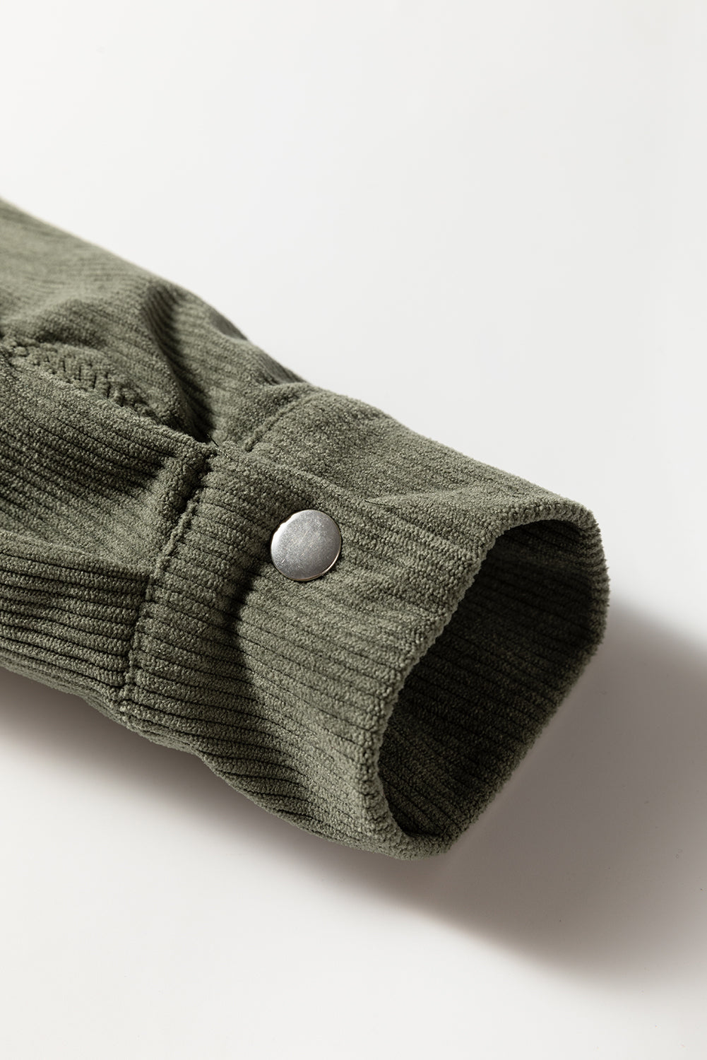 Dearlovers Sage Green Ribbed Retro Floral Patchwork Shirt Style Jacket