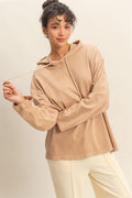 Oversized Hooded Long Sleeved Top