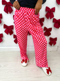 BIRDIE PREORDER: Pink & Red Checkered Stretchy Cozy Pants