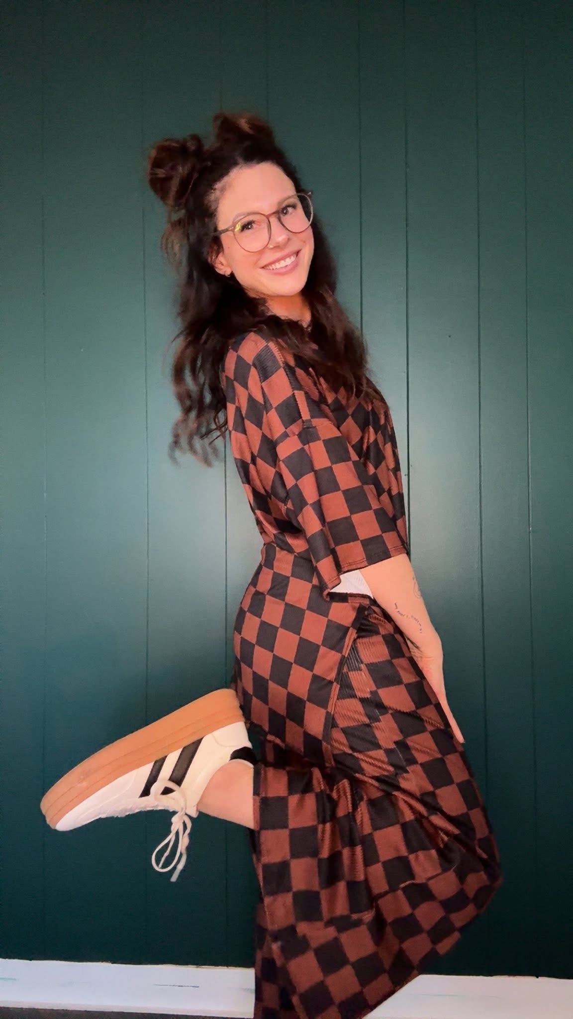 Checkered Print Lounge Set