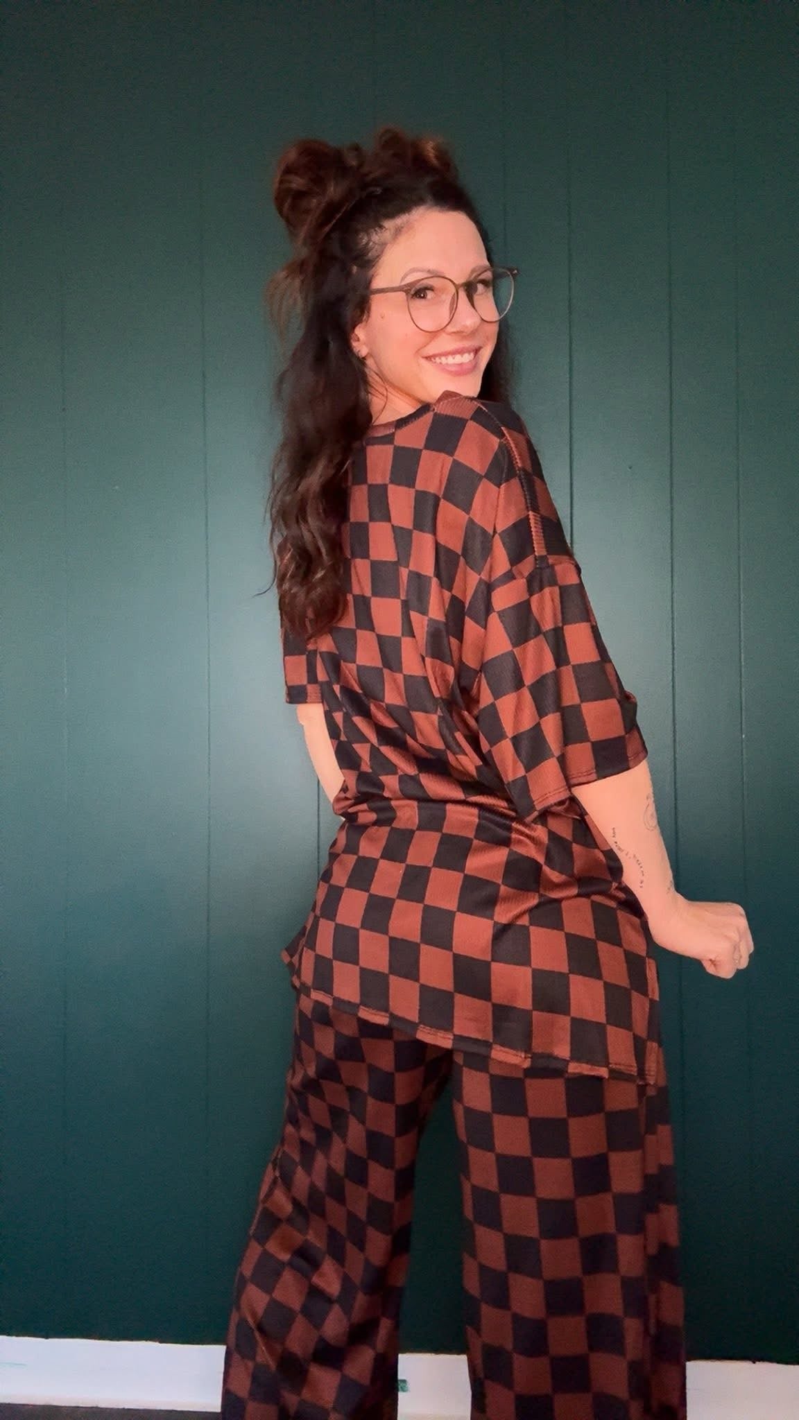 Checkered Print Lounge Set