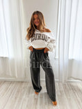 BIRDIE Luxe Lounge Wide Leg Pants in Charcoal